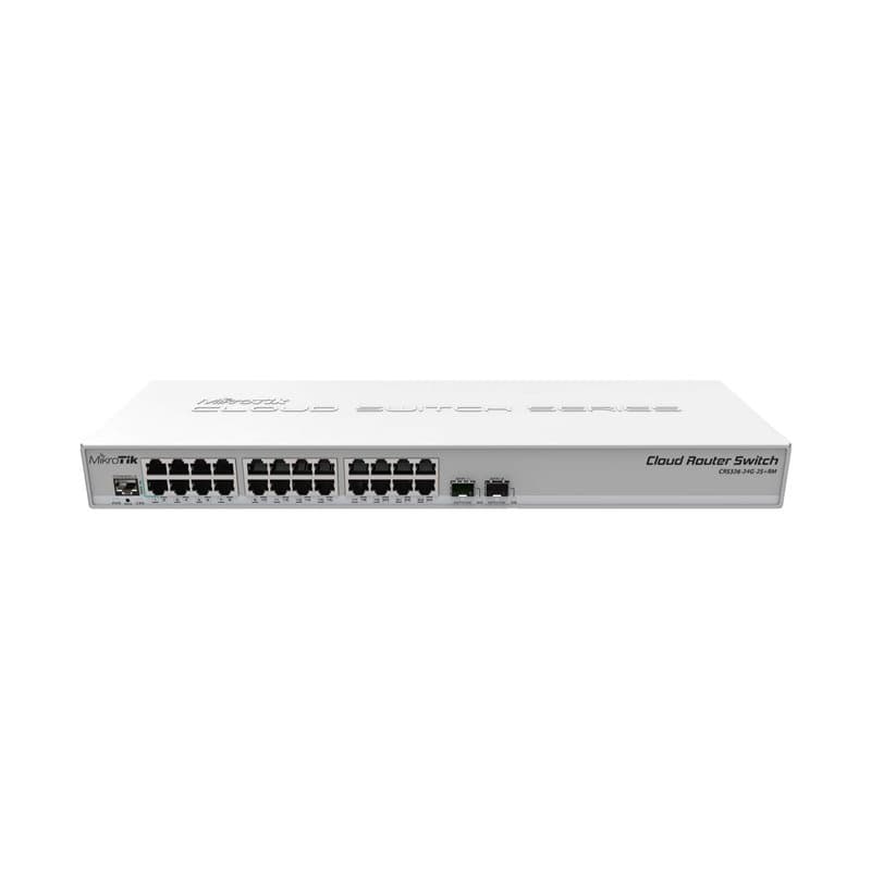 MikroTik CRS326-24G-2S + RM, Commutateur Géré, 24 Ports RJ-45 Gigabit Ethernet, 2 Ports SFP+, Blanc, Métal