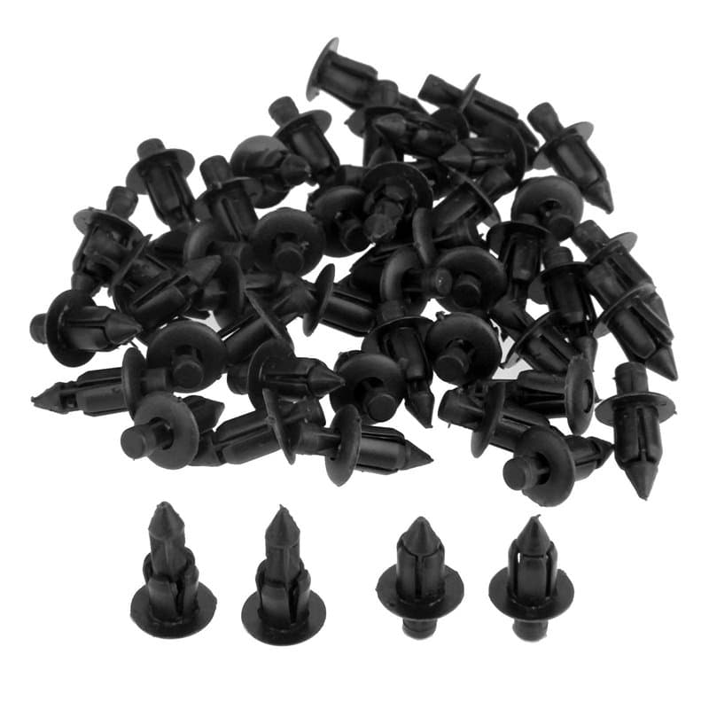 Mtsooning 50 Pièces Rivets en Plastique pour Voiture, 6mm Clips Voiture, Rivet en Plastique vélo Carénage Garniture Panneau Fixa