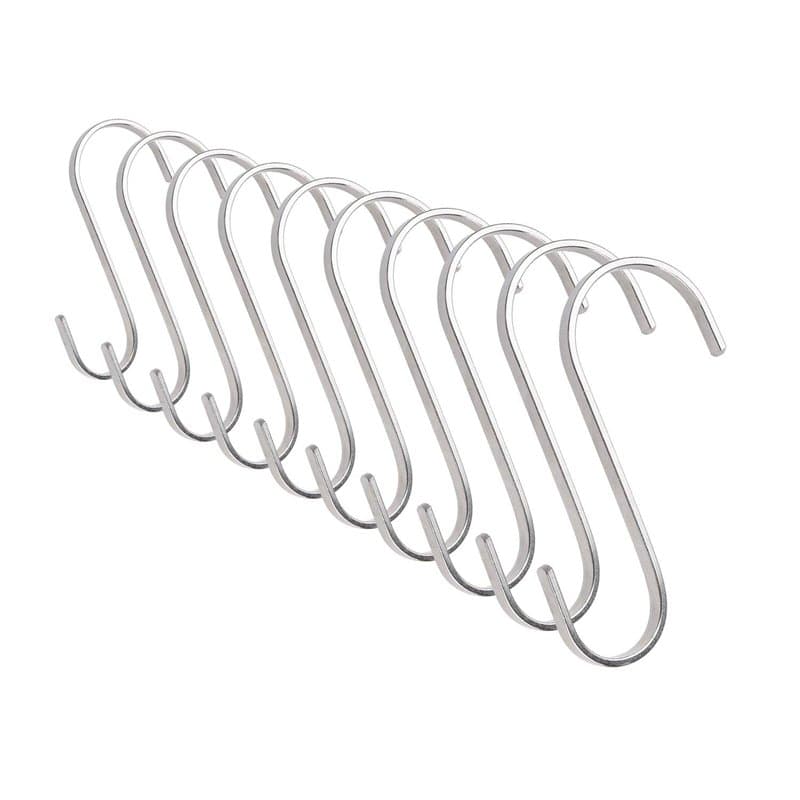 Crochets plats en forme de S - Pour ustensiles de cuisine, outils de garage ou de jardin, etc. - Acier inoxydable véritable robu