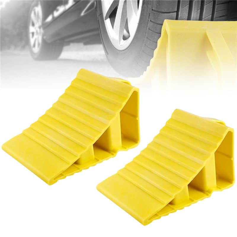 SUNOYA 2 Pièces Cale Roue de Voiture, Cale Roue Caoutchouc, Cale pour Remorque, Pneus Slip Stopper, Antidérapant VéHicule Camion