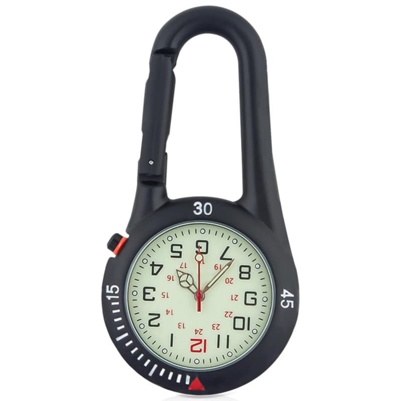 Nizirioo 1 montre d'infirmière : montre à quartz multifonctionnelle avec mousqueton, petite montre de ceinture lumineuse pour mé