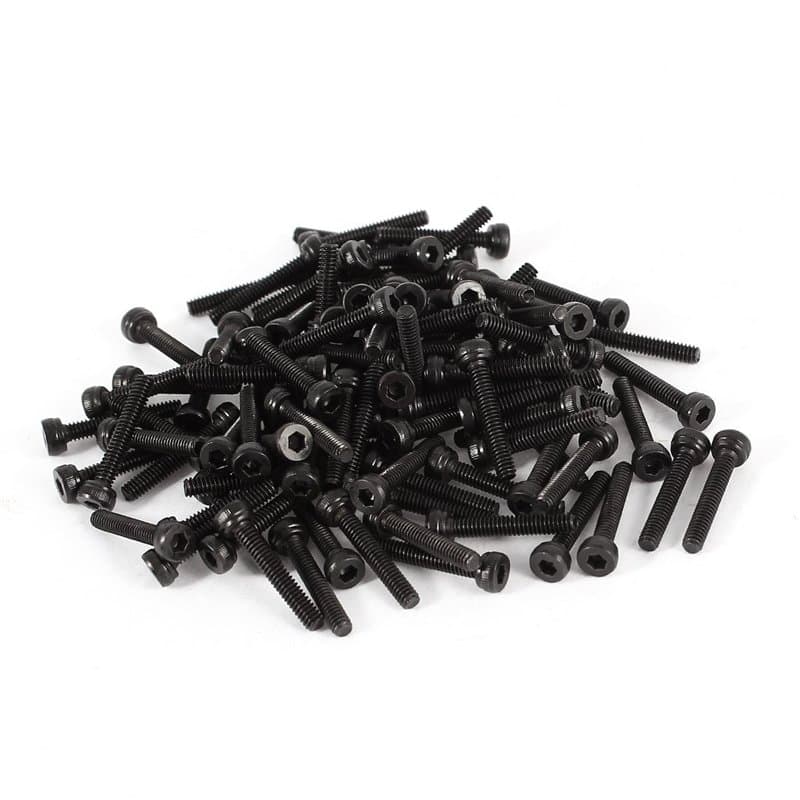 sourcing map 100pcs M2,5 x 12 mm Vis six pans creux tête hexagonale cylindrique moletée Boulon en acier inoxydable