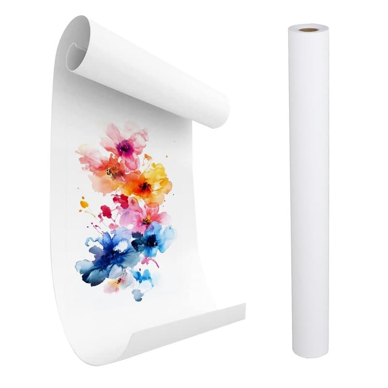 Rouleau papier dessin 44 cm x 15 m pour enfants, papier dessin blanc recyclé, papier calque polyvalent, rouleau de papier dessin