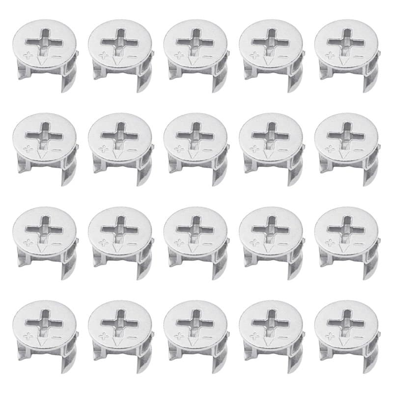 Lot de 20 serrures à cames pour connecteurs de meubles, écrous excentriques, écrous à cames, vis de fixation pour plaques, convi
