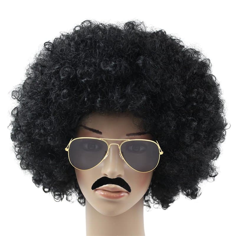 1 Perruque Bouclée, 1 Verres Et 1 Barbe, Accessoires De Cosplay, Perruques De Personnalité Rétro, Fournitures De Pansement De Fê