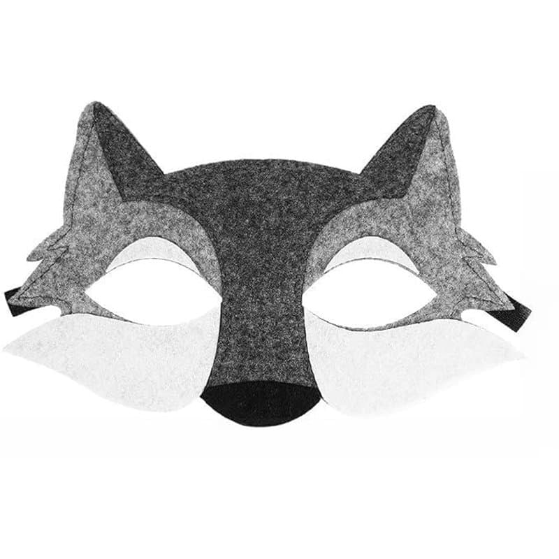 OAOSDH 6 Pièces De Masque De Loup, Masque en Feutre, Masque Animal De Dessins Animés, Accessoires De Rôle, Accessoires De Costum