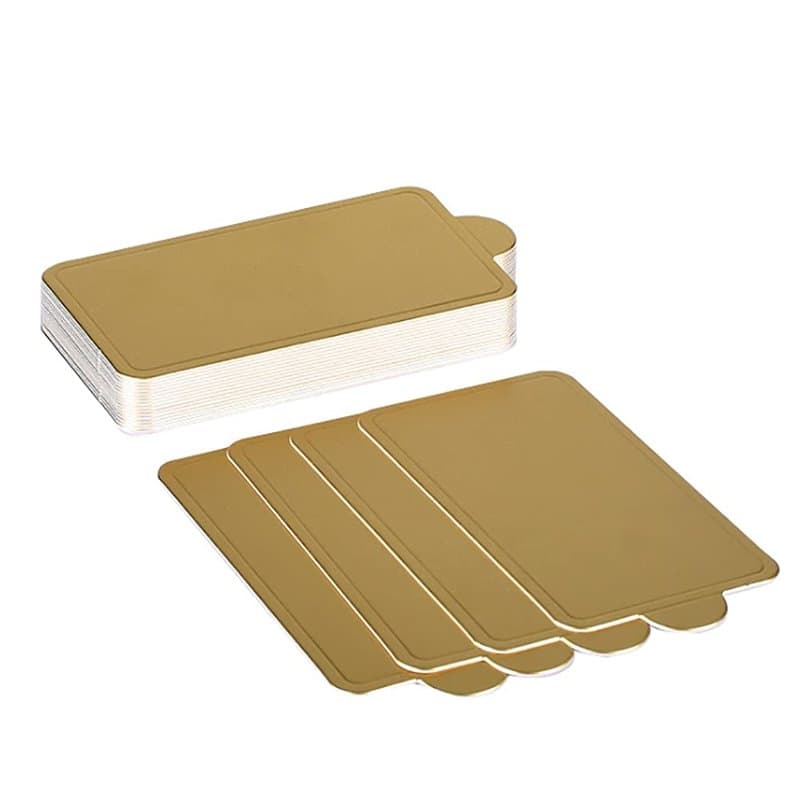 ANCLLO Lot de 100 Mini Assiettes carrées en Carton doré, Mousse Cupcake Base de Gâteau, pour gâteaux et Desserts, résistantes à