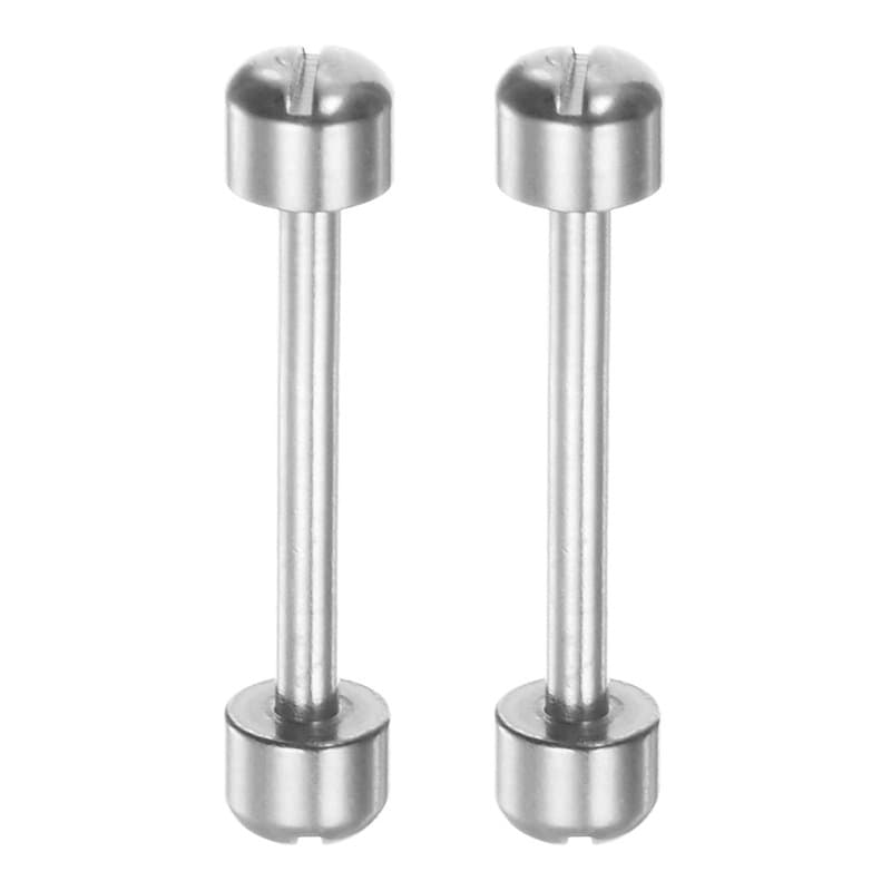 sourcing map 2pcs Montre Vis Tube Tige 20mm Intérieur Dia Acier Inoxydable Acier Montre Bracelet Épingles, Argent Ton