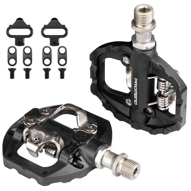 Pédale VTT Vélo Compatible avec Shimano Cale, Pédale Hybride avec Cales pour Vélo de Montagne, BMX, Légères Fibre de Nylon et Al