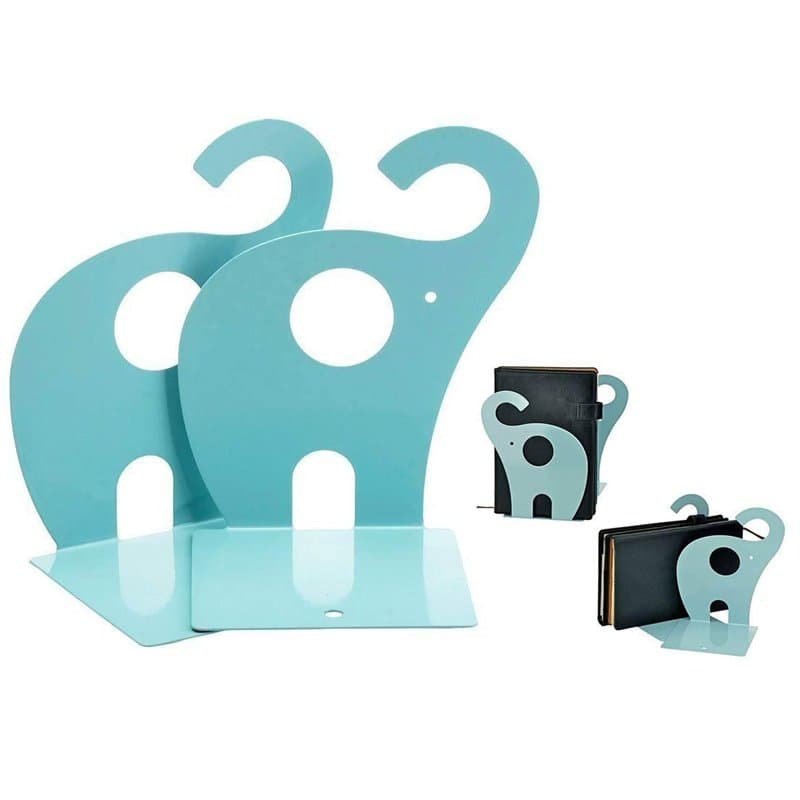 Xrten Serre-Livres Enfant, Serre-Livre et Bouchon en Métal Créatif en Forme d'éléphant pour Bureau Ecole et Maison