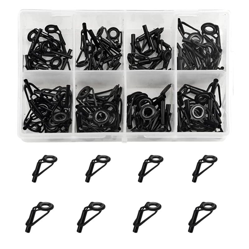 WMYCONGCONG Lot de 80 Guides de Canne à pêche Pièces pour Canne à pêche Tip Repair DIY Set Kit de réparation de Canne à pêche en