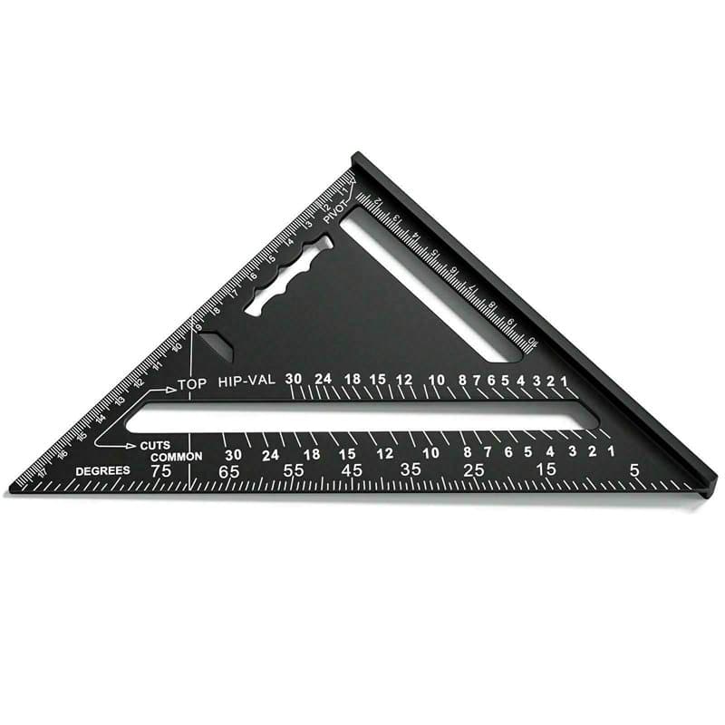 Fousenuk 180 mm Equerre Menuisier Noir, Aluminium Regle, équerres de Charpentier Triangulaire épaissi à 45 90 Degres, Haute Préc