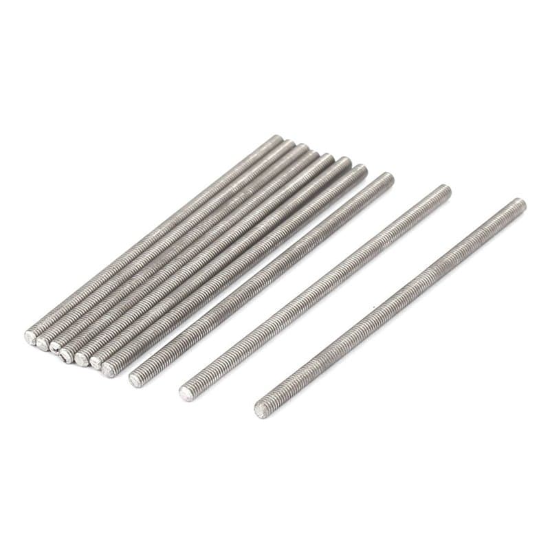 sourcing map Tige Filetée M3x70mm 0,5mm pas acier inoxydable 304 filetées entièrement ton argent 10pcs