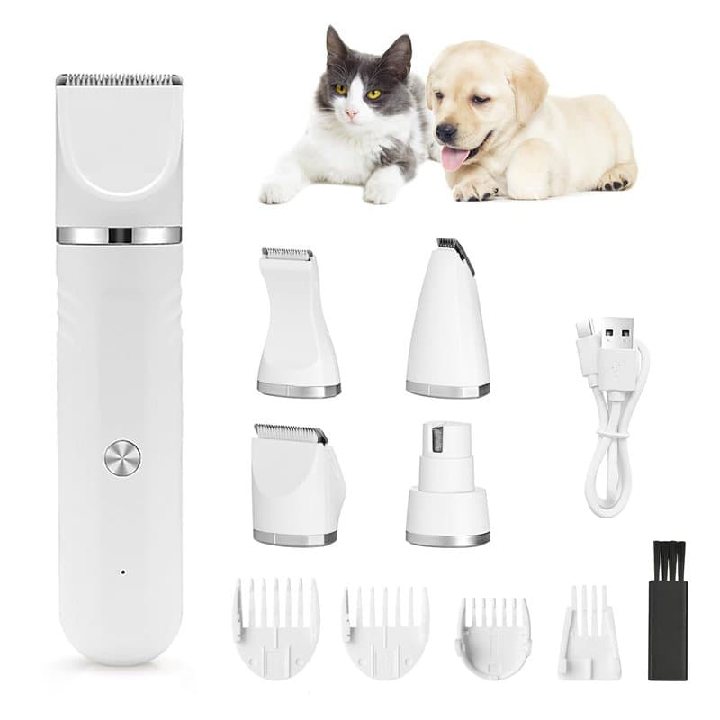 Neoreser 4 en 1 Tondeuse Chat Set, Silencieuse Tondeuse pour Chat, Tondeuse à Cheveux sans Fil et silencieuse pour Chiens et Cha