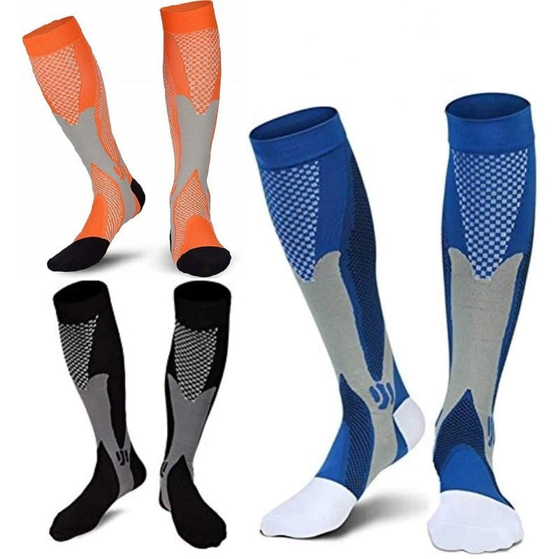 feifanshop 3 Paires Chaussette de Contention, Bas de Contention Chaussettes de Compression pour Hommes et Femmes, pour Football,