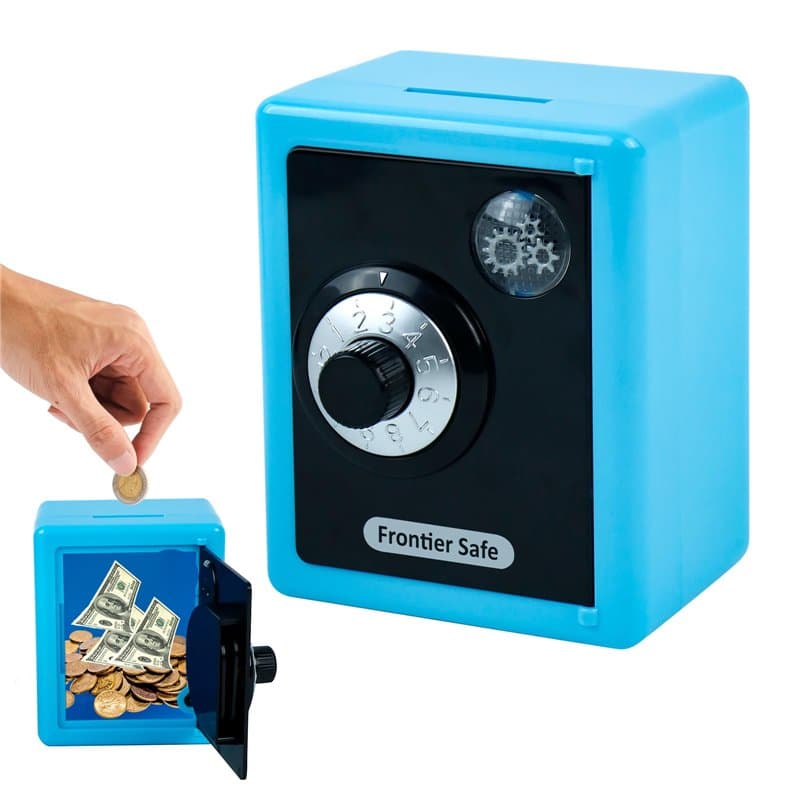 Tirelire Enfant Fille,Coffre Fort Enfant,Tirelire Coffre Fort,Bouton Rotatif Mécanique en ABS Simulation Plastique Code Boite a