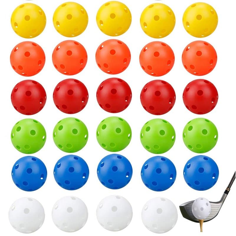 Lepidi 30 Pièces Pratique des Balles de Golf, Balle de Golf Couleur, Coloré Plastique 26 Trous Balles de Golf Creuses Air Flow p