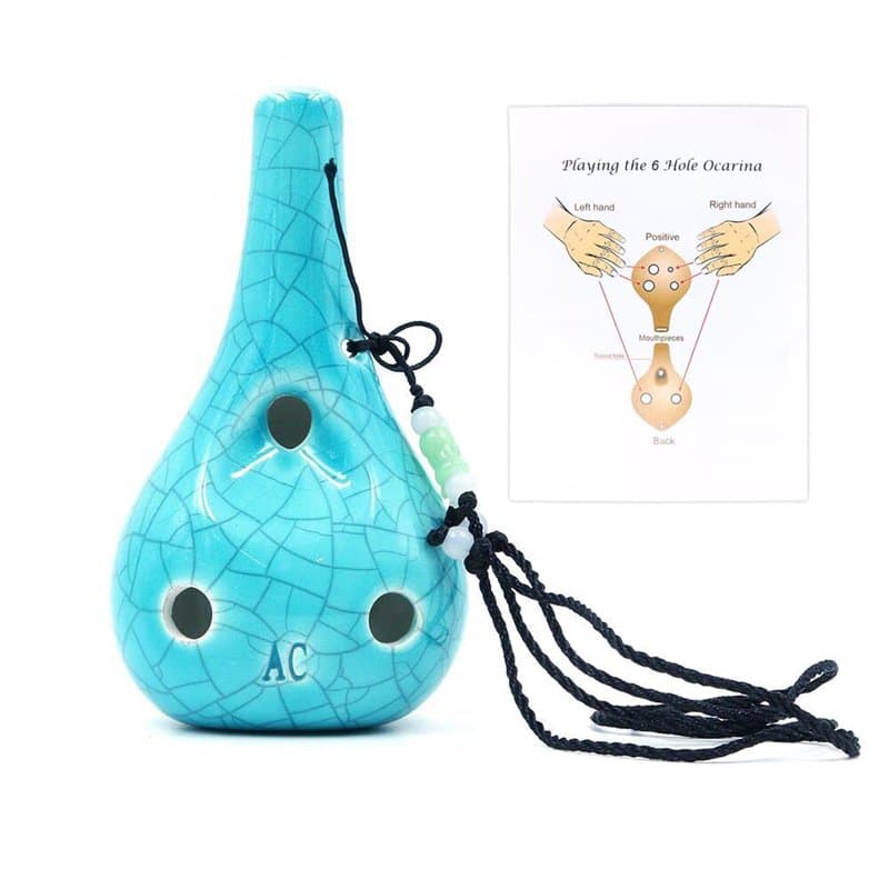 Alnicov Ocarina 6 trous Style bouteille de vin Alto C Bleu glacé