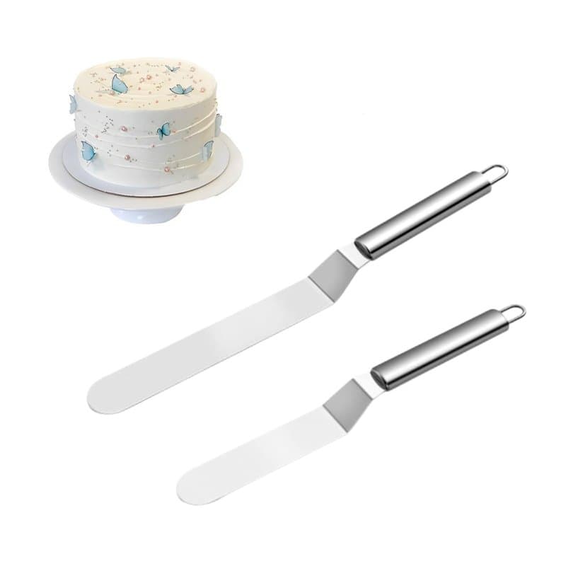 Shirene Spatules,2 PCS Spatule à Gâteau,Spatule Patisserie Lissage,Spatule Coudée Patisserie,Couteau à Palette de Cuisson pour l