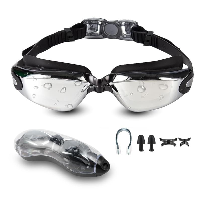 Lunettes Piscine - Lunette Piscine Adulte - Lunettes De Natation, Avec Étui, Pince-Nez Et Bouchons D'Oreille, Anti-Buée Et Prote