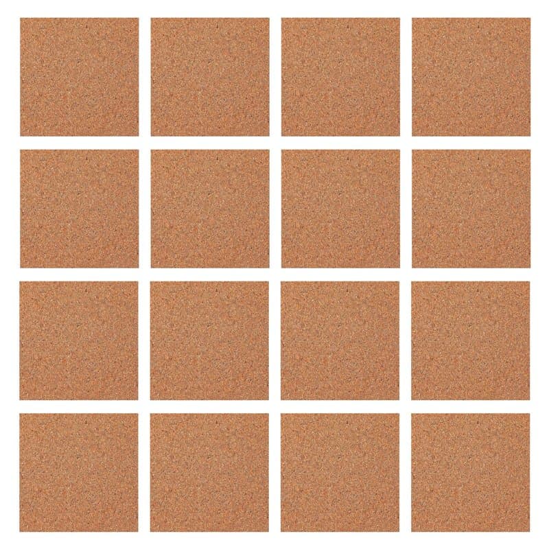Lot de 16 plaques de liège autocollantes - Tapis en liège - 1 mm d'épaisseur - Rectangulaires - Pour dessous de verre, décoratio