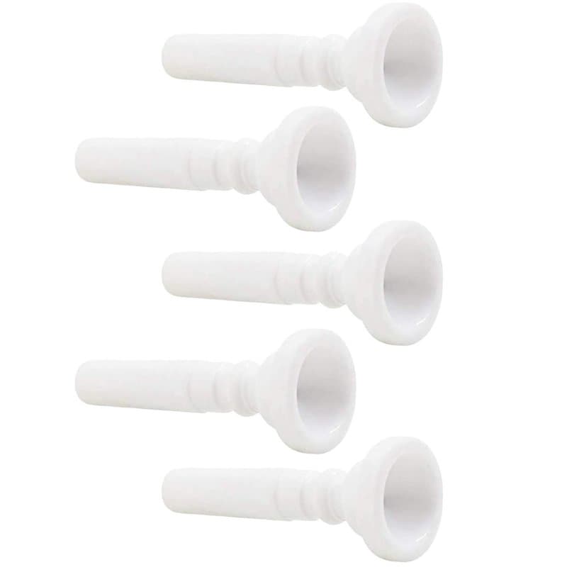 POFET Lot de 5 embouchures pour trompettes en plastique ABS Blanc