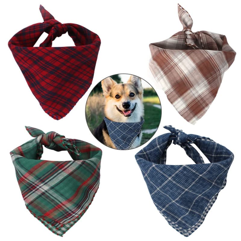 Dadabig 4PCS Bandana Chien, Collier Bandana Chien Bandana Chien Collier Lavable Bandana Chien Écharpe Reglable Bandana Chien Car