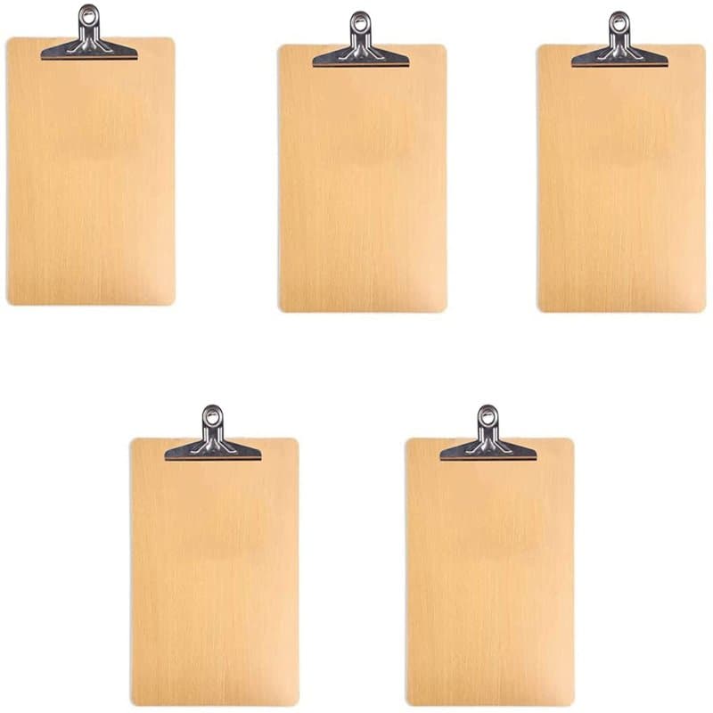 5 Pièces 32K Planchettes à Pince A5, Porte Document avec Clip Metal et Crochet de Suspension, Convient aux Bureaux, écoles, Rest