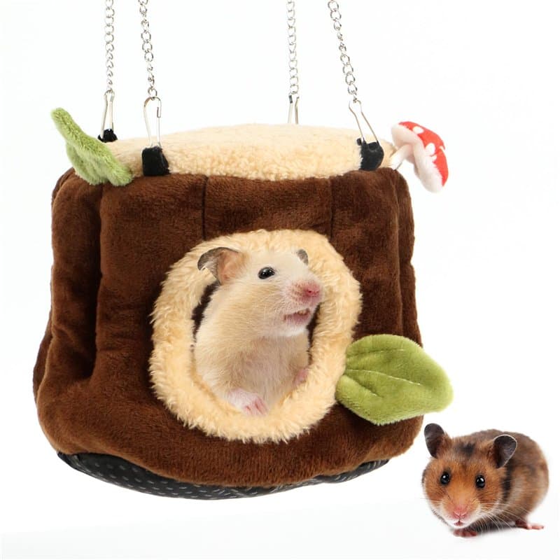 momgyaamz Maison pour Cochon d'Inde, Hamac pour Petits Animaux de Compagnie, Peluche Lapin Lit Couchages Hiver Cabane pour Lapin