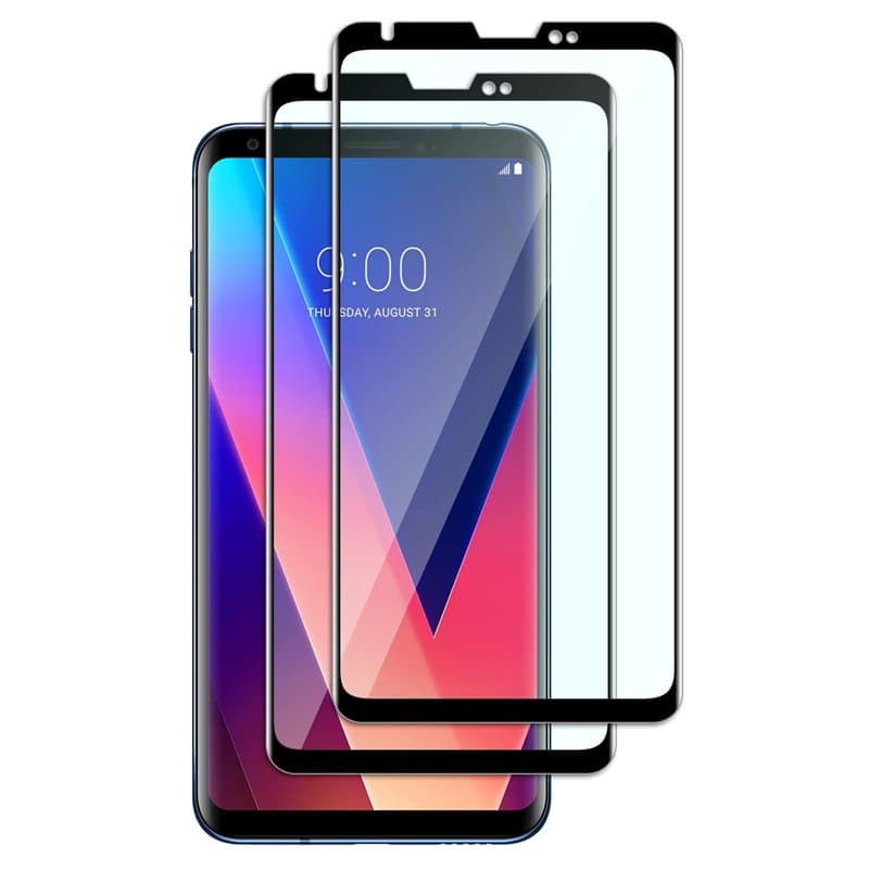 FWang 2 Pièces Verre Trempé Compatible avec LG V30/LG V30 Plus,3D Incurvé Couverture Complète,9H Dureté,Anti-Rayures,sans Bulles