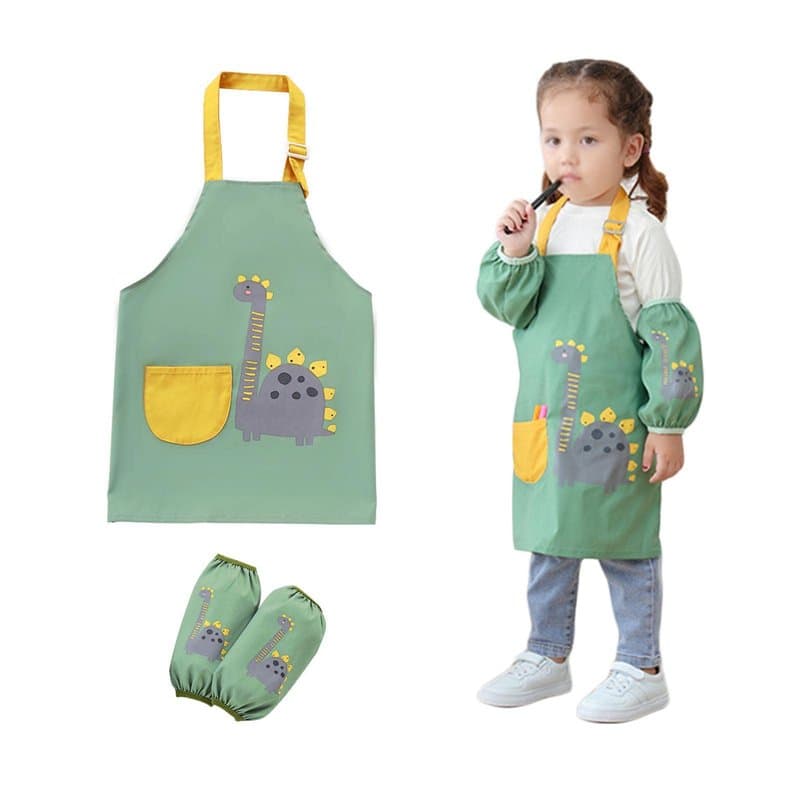 Tablier Peinture Enfant Avec Poches et 2 Manches Réglables - Imperméable, Anti-sale Pour Cuisine, Cuisson, L'artisanat - Garçon