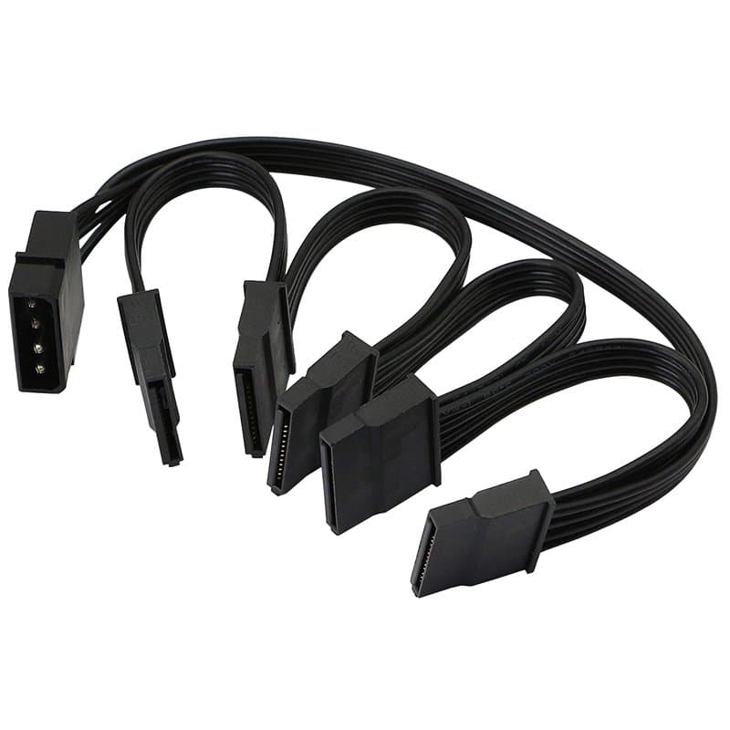 Câble d'alimentation Molex vers SATA, câble d'alimentation répartiteur SATA 4 broches IDE vers 5x15 broches pour disque dur