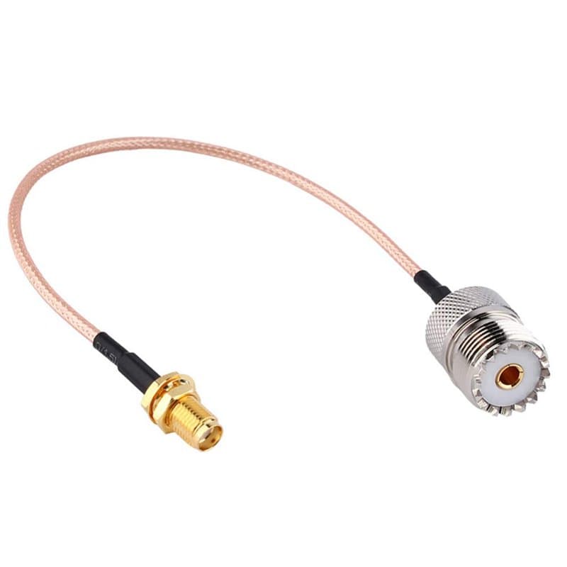 TengKo Portable Antenne Adaptateur Câble SMA Femelle UHF SO-239 Connecteurs Femelles 15cm pour Wouxun Baofeng Quasheng Linton co