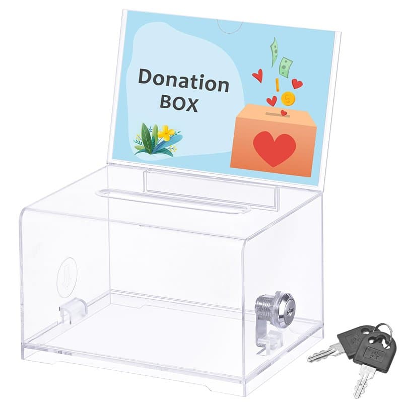 Bczhieulw Boîte Transparente pour Les Dons, urne Transparente,boîte d'action, Tirelire, boîte pour collecter des Avis, Votes en