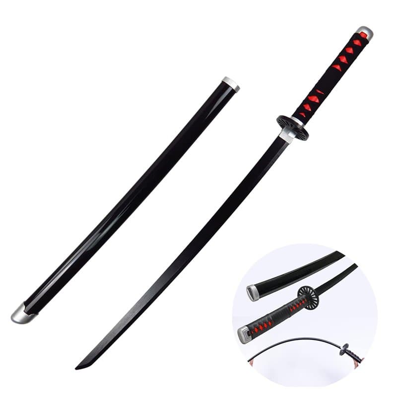 Ubephant Katana Demon Slayer, Kamado Tanjiro Katana, 104cm Demon Slayer Sword, Bambou Anime Katana, pour Anime Katana Jouet Déco