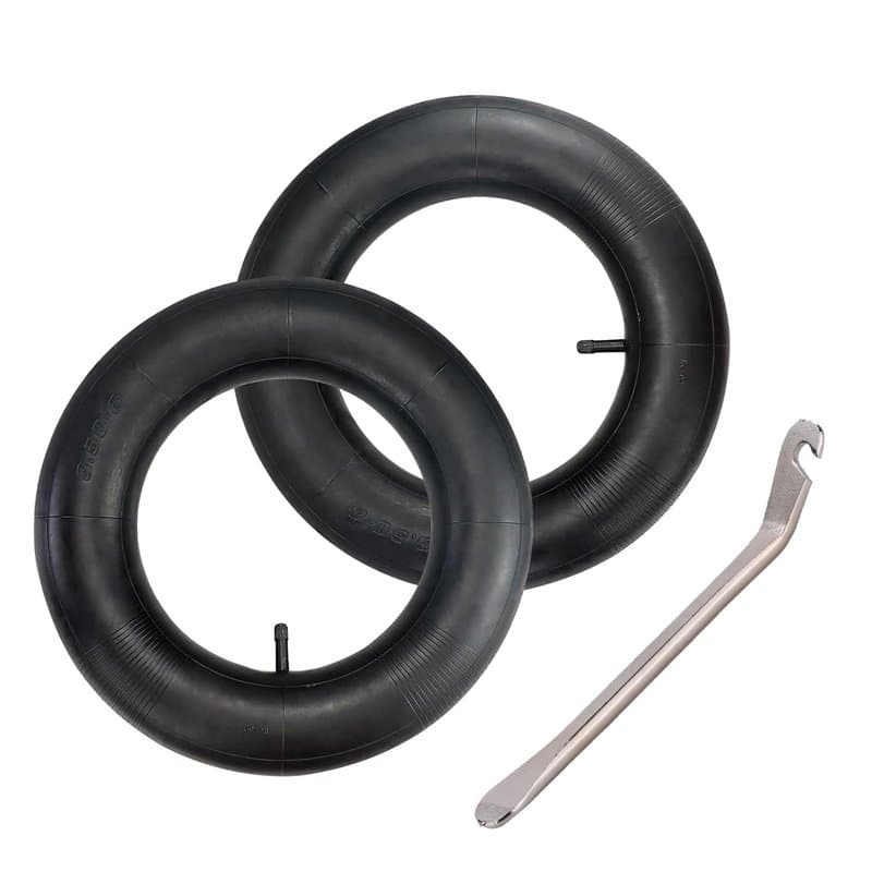 Lot de 2 tubes internes de rechange 3,50-8 avec 1 levier de pneus, chambres à air avec valve pour tondeuses à gazon, brouettes à