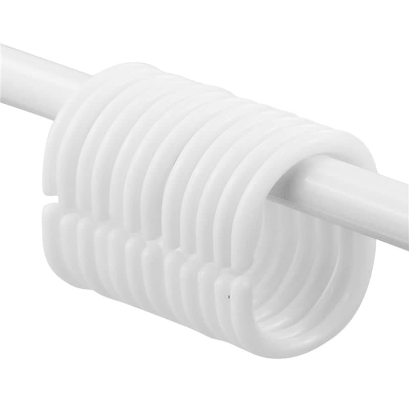 Lot de 12 anneaux blancs - 4,6 x 2,9 cm de diamètre intérieur - Pour tringle à rideau de douche et d'angle de rideau de douche -