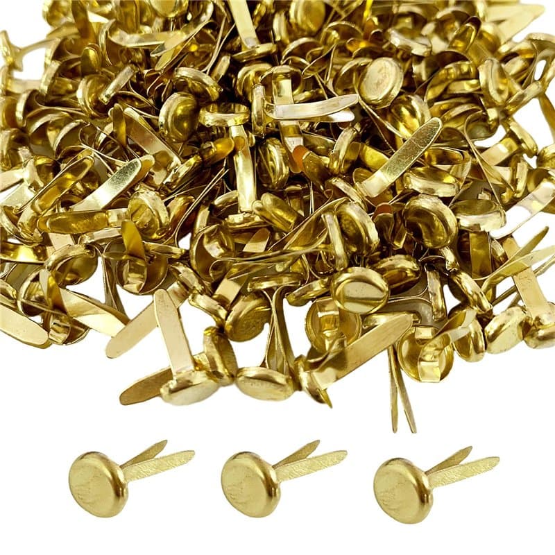ATBUSS Lot de 220 punaises à tête ronde dorées - Pour scrapbooking, papier à main - 8 x 17 mm
