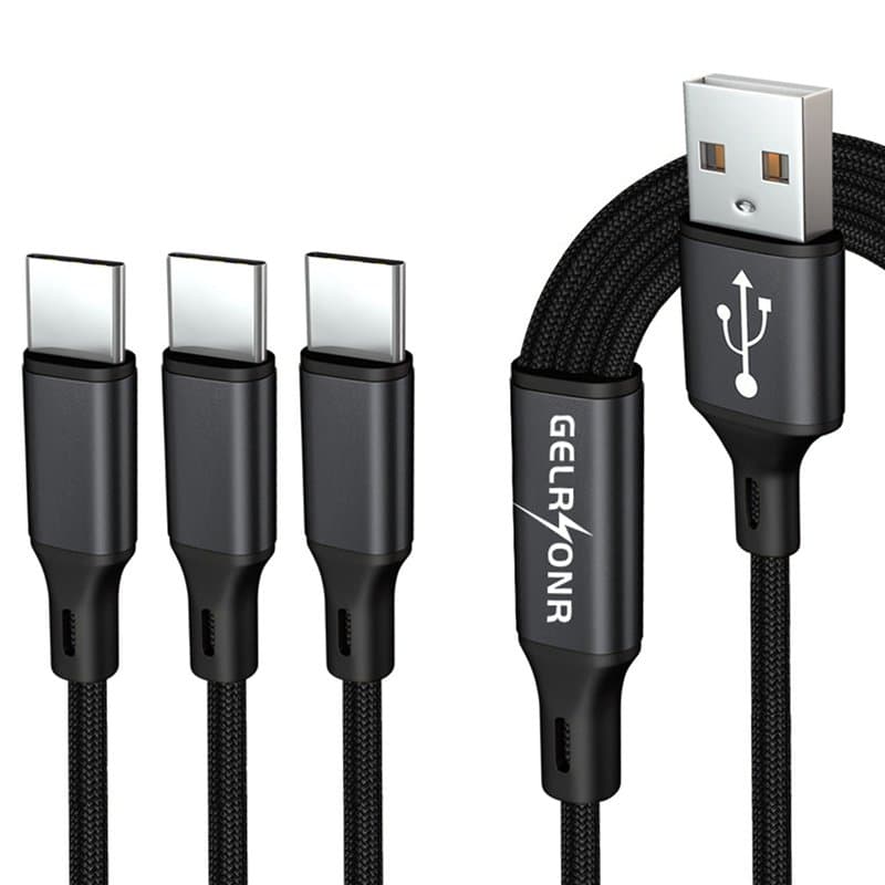 GELRHONR Câble USB multi-usage, 3 en 1, câble de charge universel - Câble de charge USB de type C compatible avec tablettes, tél