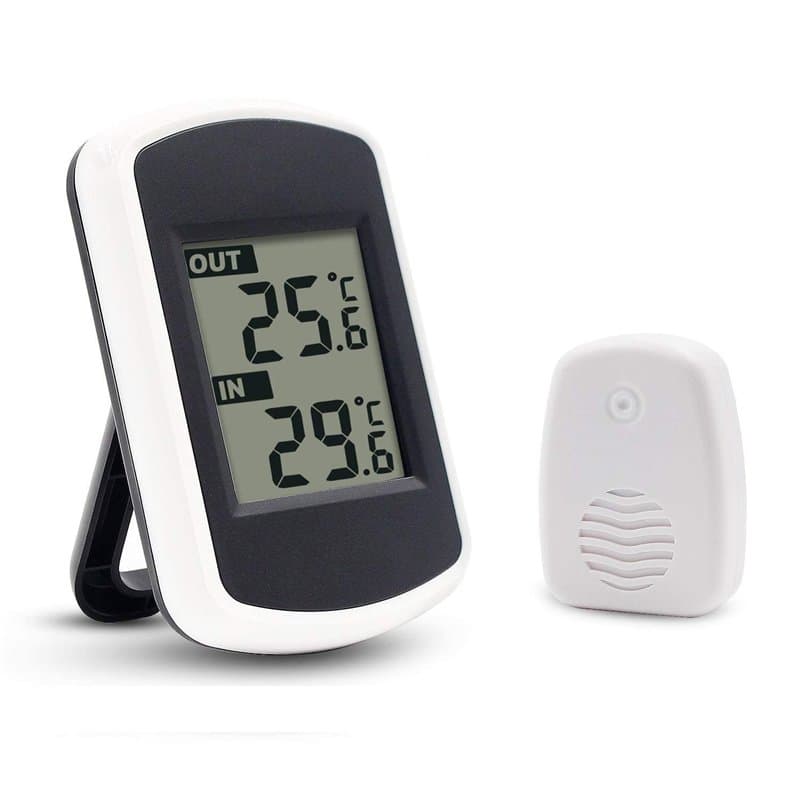 Ulable LCD Digital Thermomètre sans fil pour intérieur ou extérieur, mini capteur de température ambiante, petit précise testeur