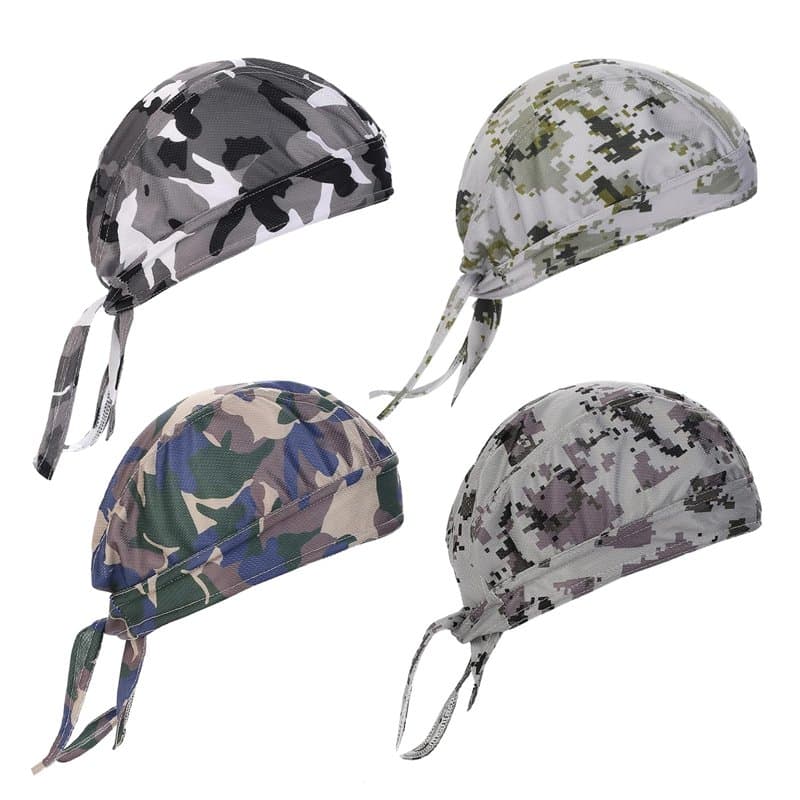 4 Pièces Bandana de Cyclisme, Bandana Homme Sport Respirant Bonnet sous Casque de Vélo Séchage Rapide, UV Protection Bandanas Sk