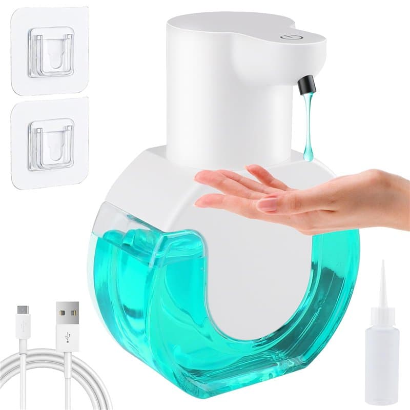 Distributeur de Savon Automatique, Mezzar 420ml Distributeur Savon Mural Automatique USB Rechargeable IPX5 Étanche pour Cuisine,