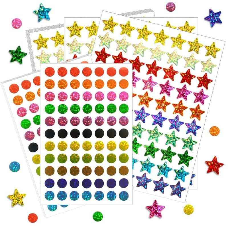 3640 Stickers Gommettes Autocollantes, 50 Feuilles Gommettes Enfants, Étoiles Pois Autocollants ColoréS, pour Stickers Scrapbook