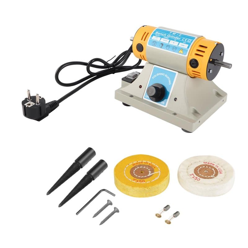 350W Polisseuse de Établi pour Bijoux Machine de Polissage de Établi Tour à Polir Polisseuse à Vitesse Variable 220V 10000 Tr/Mi