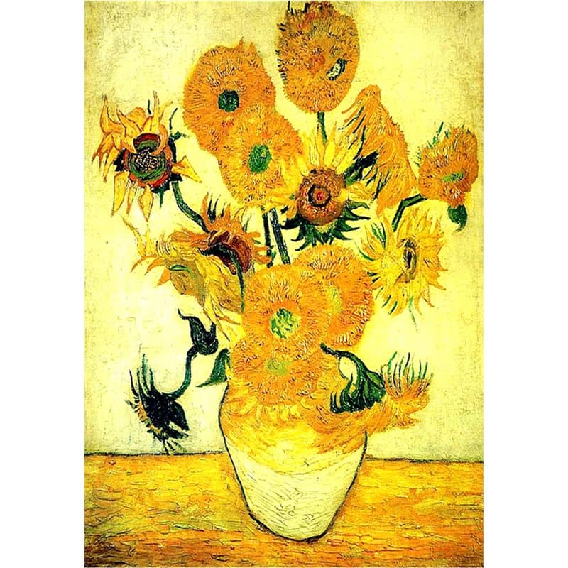Kit de peinture diamant carré 5D par numéro, motif tournesol de Van Gogh, peinture diamant à faire soi-même, broderie au point d