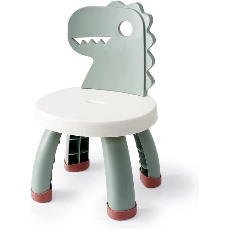 Balama Chaise pour enfants, chaise pour enfants, chaise d'enfant, en plastique, dinosaure, vert, hauteur d'assise 25,3 cm, pour