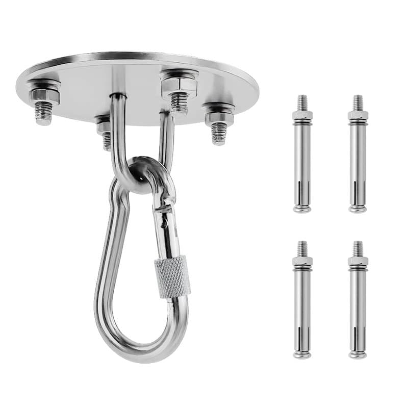 VELLUSTRA 360 ° Rotation Crochet Plafond, Lourds Acier Inoxydable 400 kg Capacité avec Vis Fixation pour Chaise Suspendue, Balan