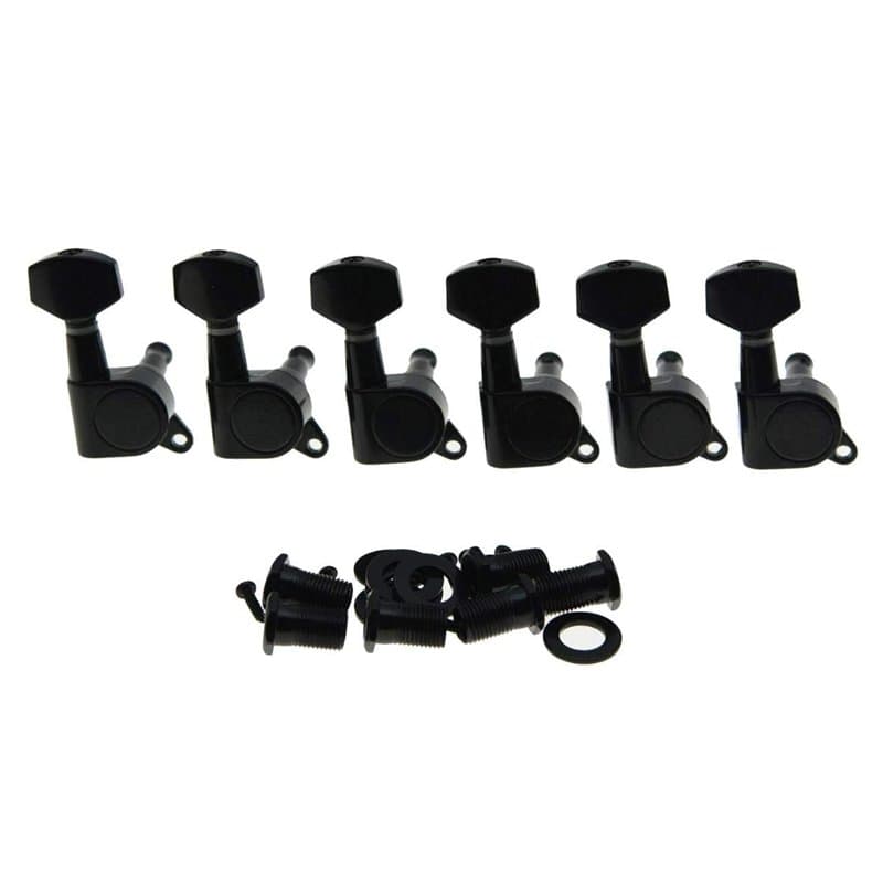 Kaish Noir 6 Inline Tuning touches Tuners Mécaniques pour guitare Strat Tele