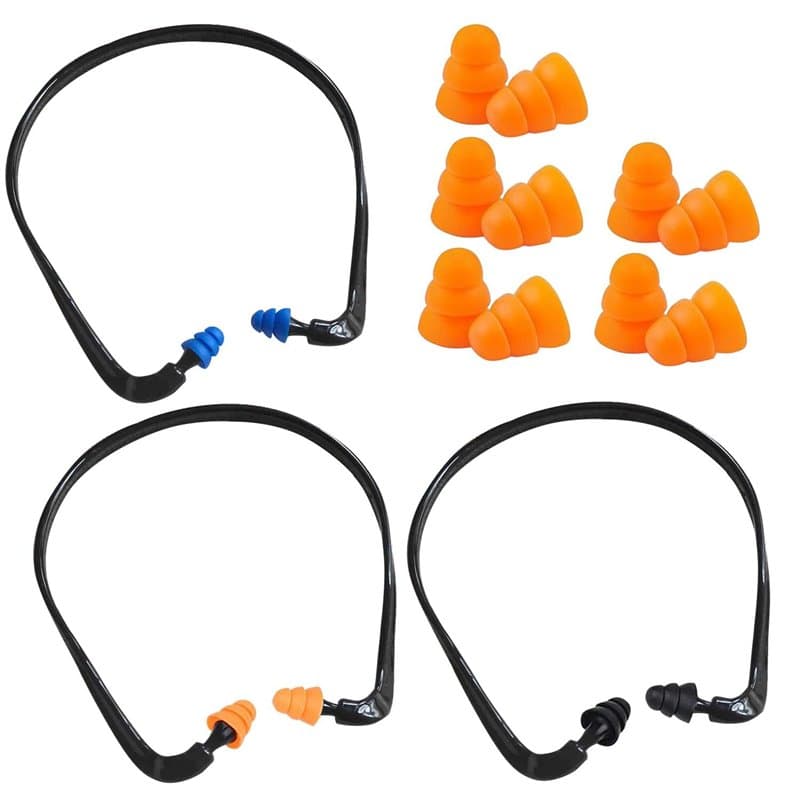3 Pièces Bouchons D'Oreilles Montés Sur La Tête Et 5 Paires De Bouchons D'Oreilles De Remplacement, Bouchons D'Oreilles Antibrui