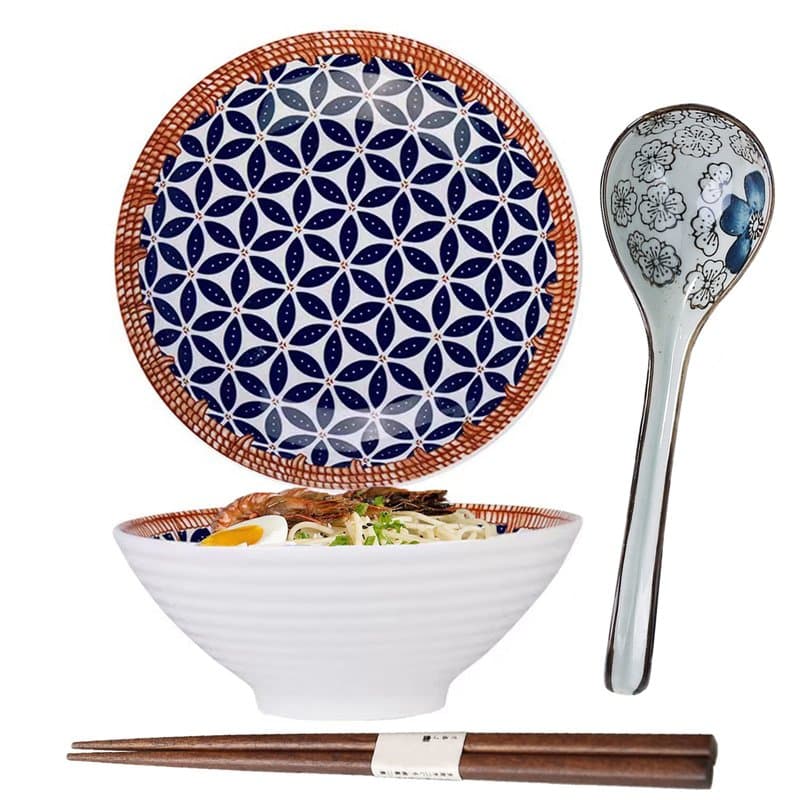 ZPPLD Bol Ramen Japonais, Bols à Soupes à Céréales, 1100ml Céramique Grand Bowls De Soupe, Saladiers, Bol de Ramen, Bols à Pâtes